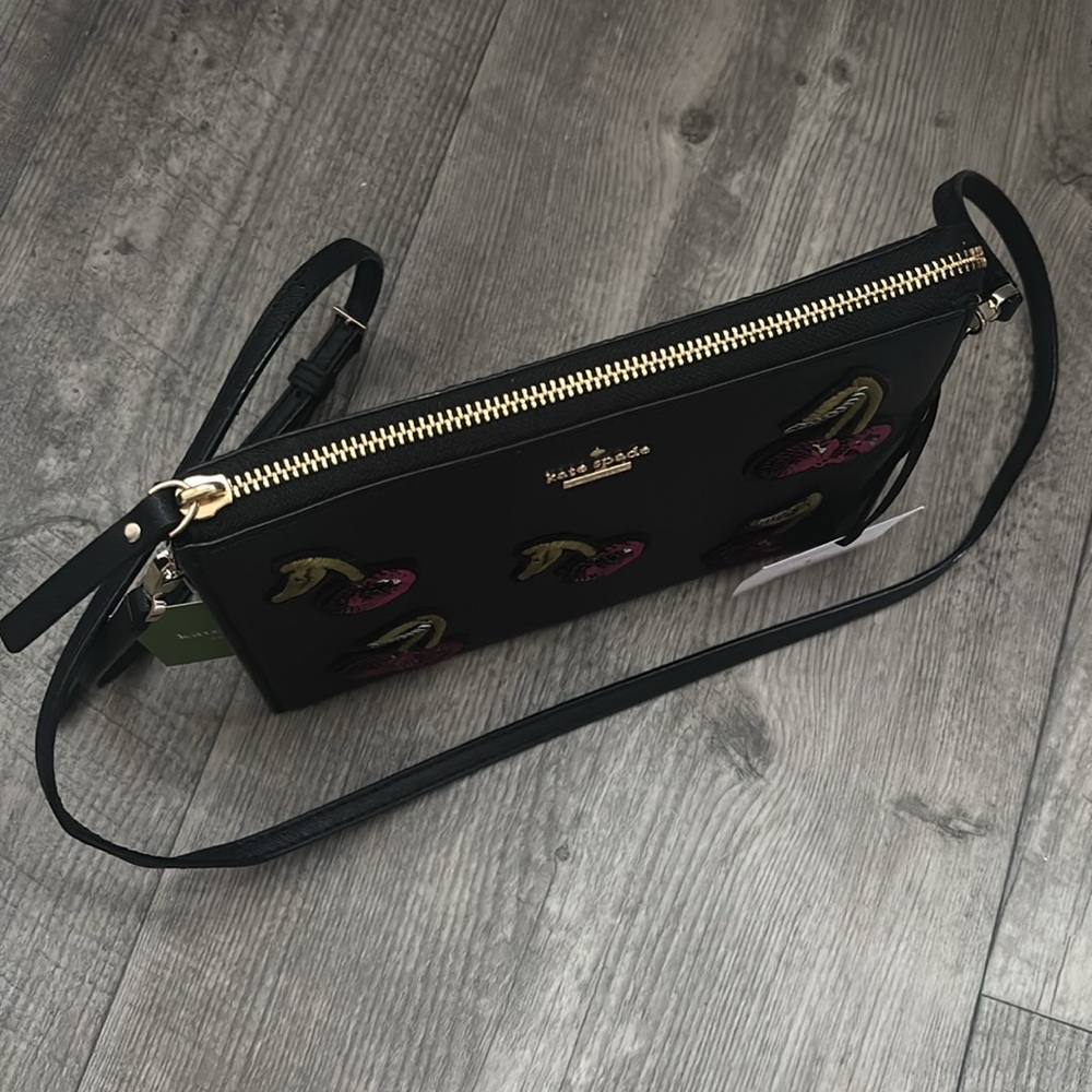 NWT Kate Spade Ma Cherie Sequined Cherry & Black Crossbody w/Branded Dustbag - Picture 7 of 9